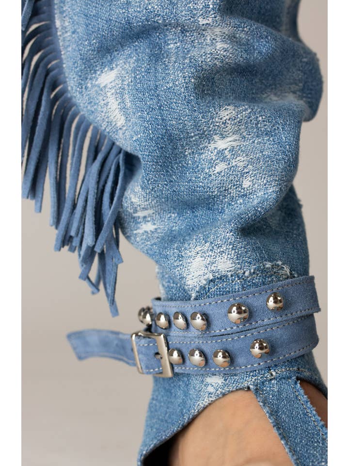 Cynthia Richard - Wholesale Boots - Women's - Abigale Blue Ripped Denim
