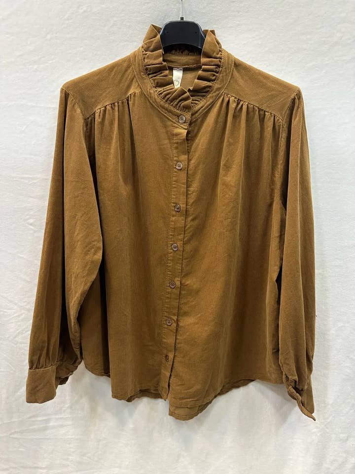 Mimi & Gogo - Wholesale Button Down Shirt - Women's - Velvet Shirt with Victorian Collar @69017_ChVColVictorien11