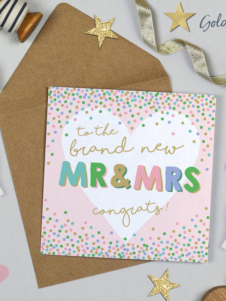 Celebrazione Nuovo di Zecca Signor e Signora Lamina Dorata per la vendita all'ingrosso da parte di Michelle Fiedler Design