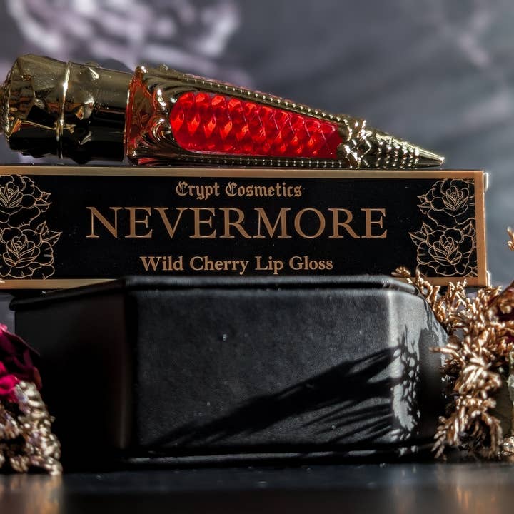 NEVERMORE - Red wild cherry lip gloss for wholesale by Crypt Cosmetics
