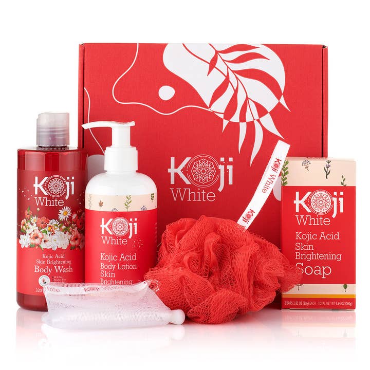 Koji White - Wholesale Bath & Body Set - Premium Box Set - Body Wash, Soap Bar and Body Lotion2