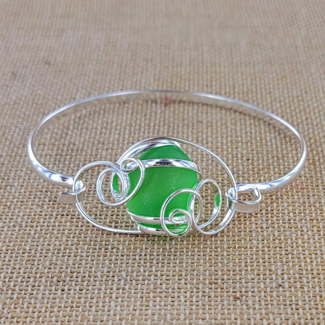 Sadie Green's Jewelry - Wholesale Cuff Bracelet - Sea Glass Cuff Bracelet XCAM-CB16-SG-SP 2