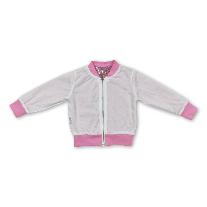 Yawoo Garments - Wholesale Coat - Kids - Pink sequin zipper baby girls winter coat