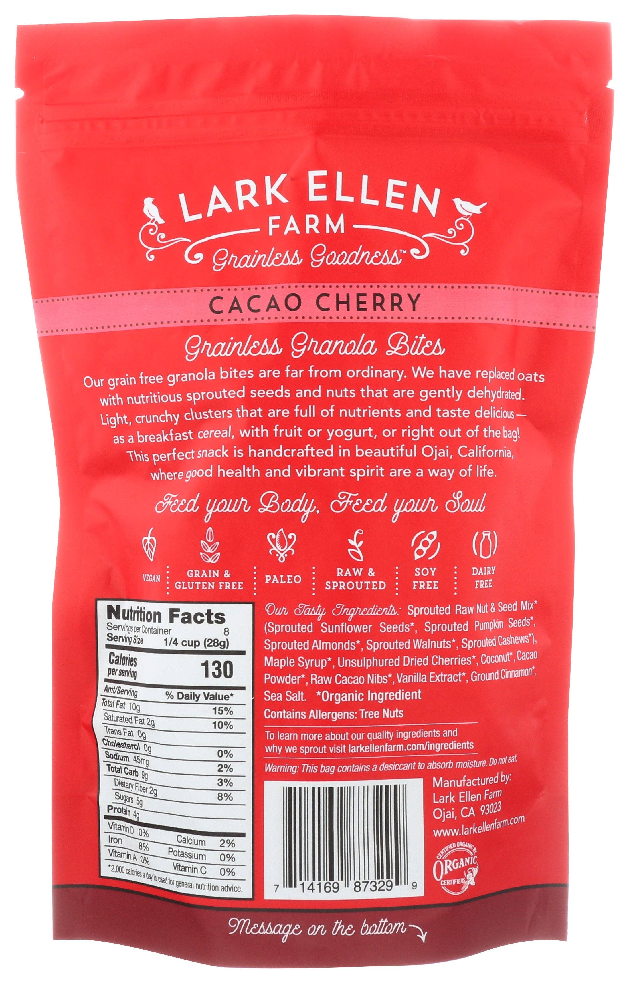 Everyday Supply Co - Wholesale Granola - LARK ELLEN FARM GRANOLA BITES CACAO CHERY - Case of 61