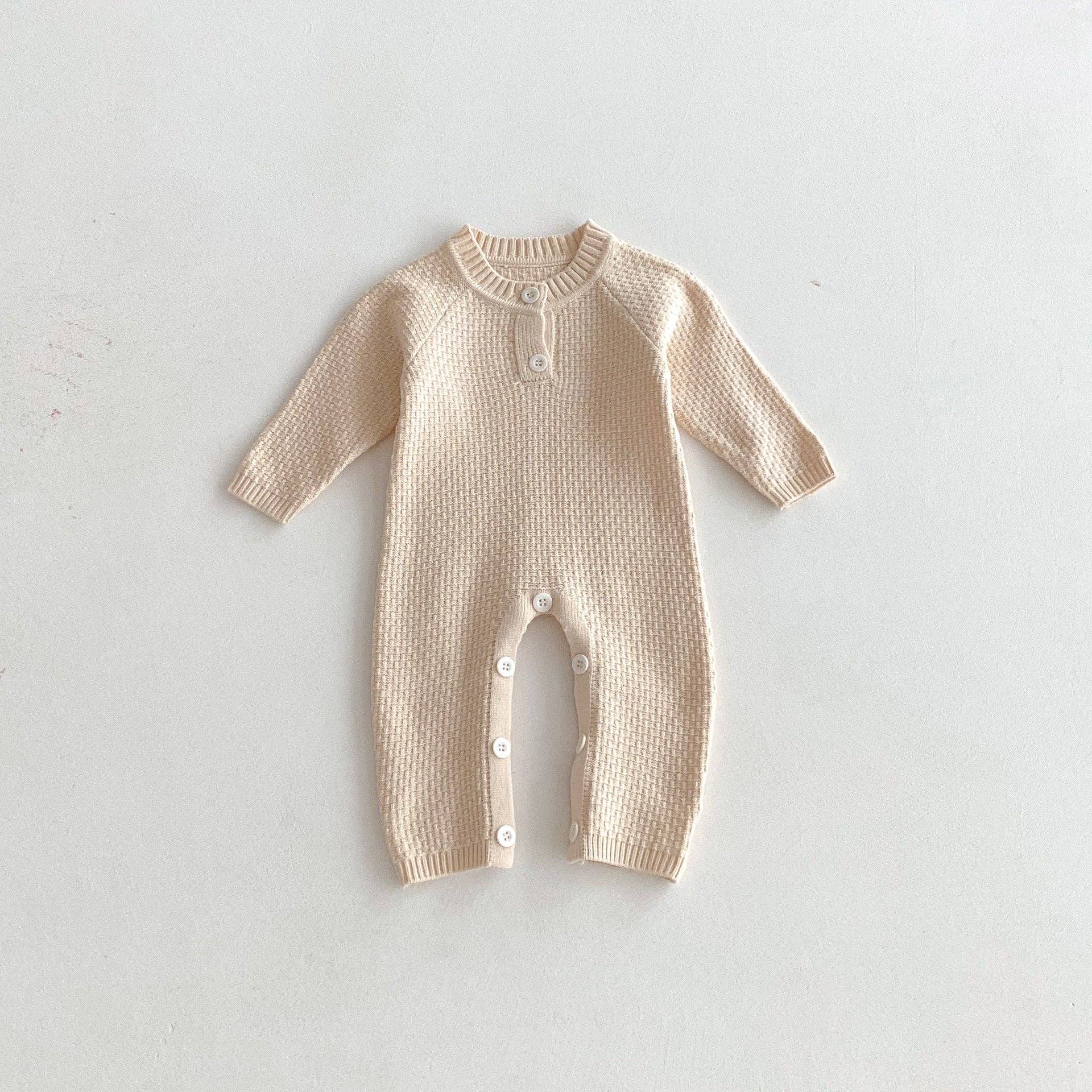 Little Trendy - Wholesale Jumpsuit - Baby - Baby raglan knitted warm romper jumpsuit0