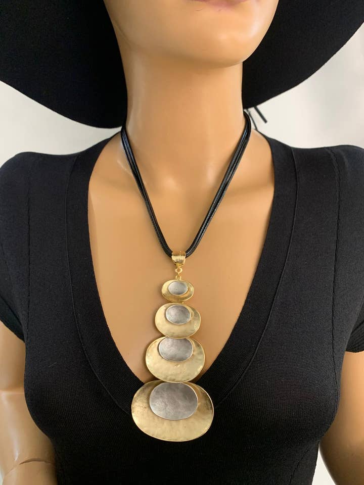 Gold Plated Statement Necklace for wholesale by BUBU BY TEKIN SHOP