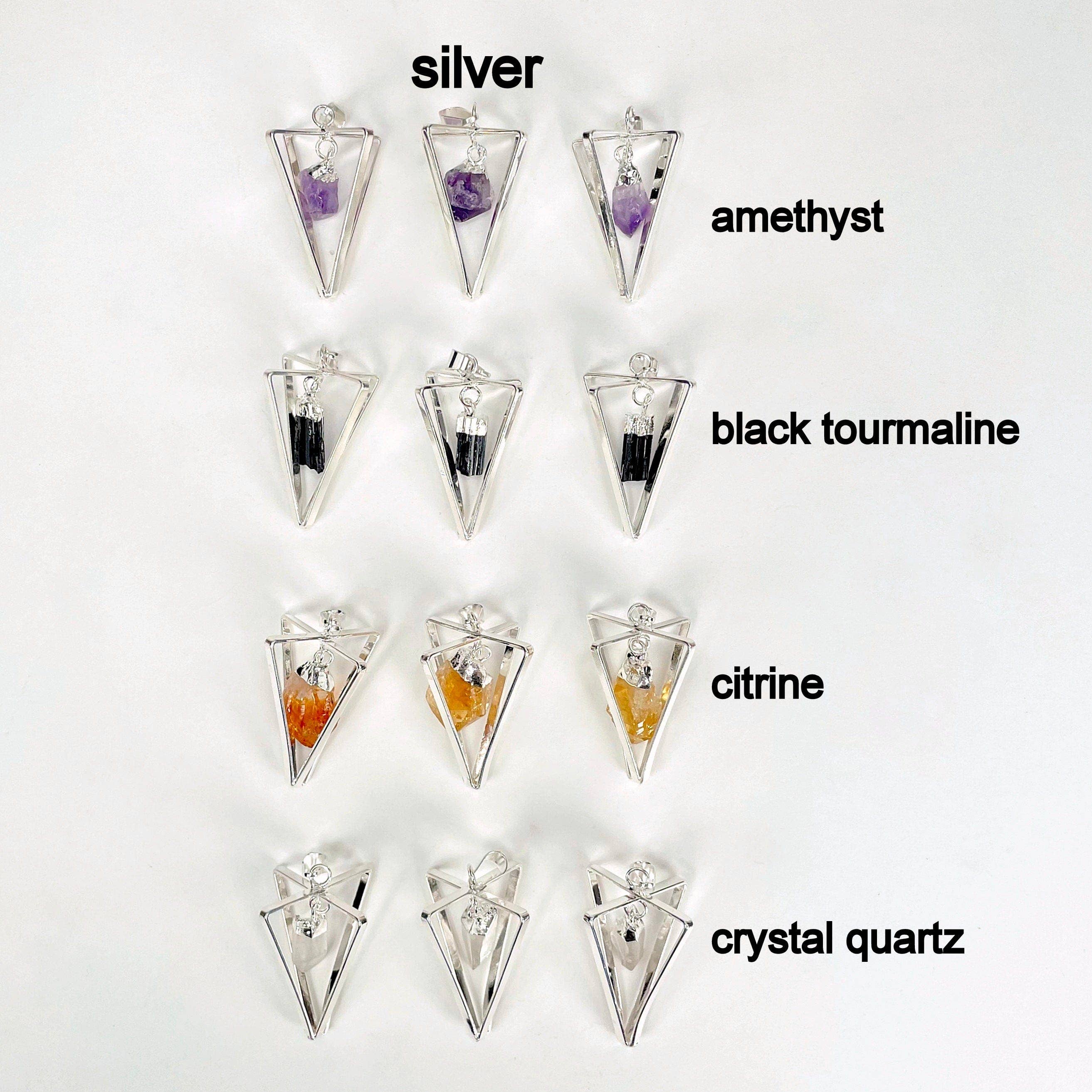 Rock Paradise - Wholesale Individual Charm/Pendant - Crystal Stone Point Pendulum Pendant - Choose Finish1