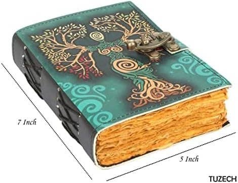 Tuzech Leather – wholesale Journal och dagbok – TUZECH läderklätt anteckningsbok med grimoirestil och ojämna kanter för män och kvinnor42