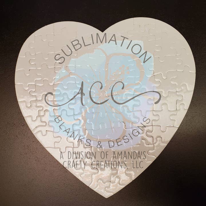 ACC Sublimation Blanks - Wholesale Puzzle - Adult - Sublimation ready HEART shaped puzzle blanks RTS
