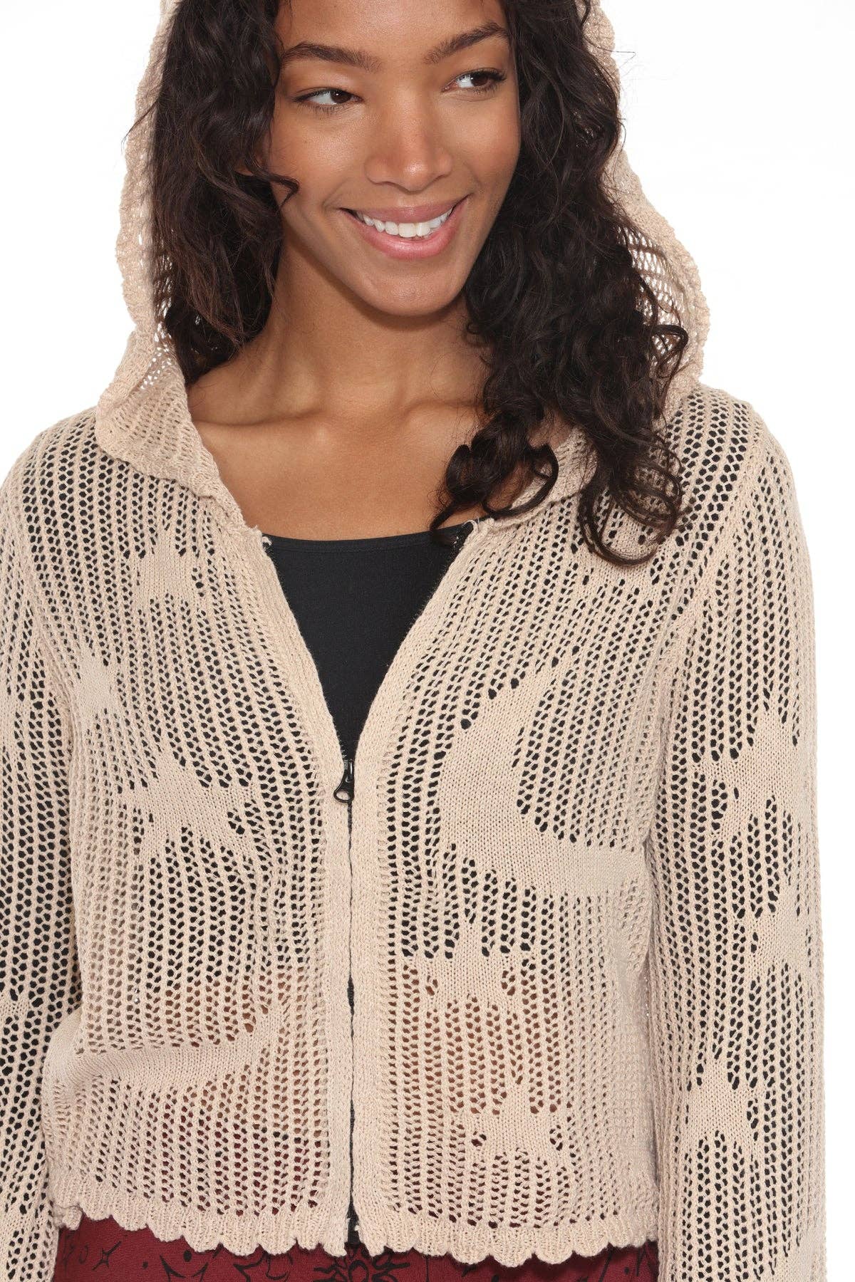 Lakhays Collection Inc. – Großhandel Hoodie – Damen – Himmlische Lacy Cropped Zip Hoodie12