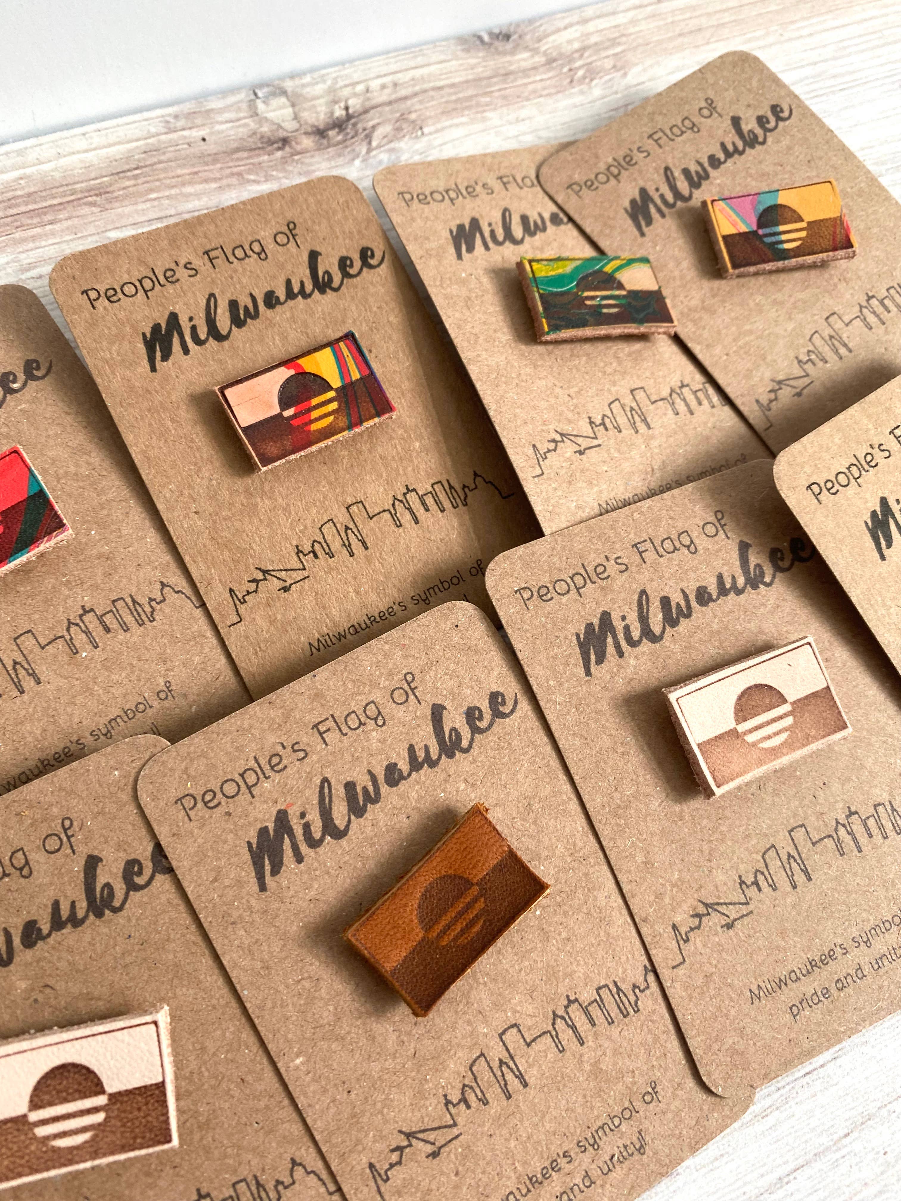 Multi Colors MKE Flag Milwaukee The People's Flag Pin for wholesale on Faire0