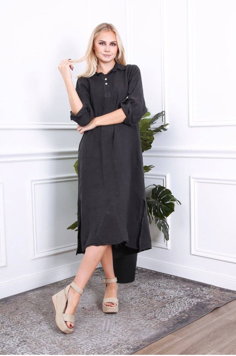 LÉA & LUC - Wholesale Dress - Women's - Long dress in 100% linen REF.2090056