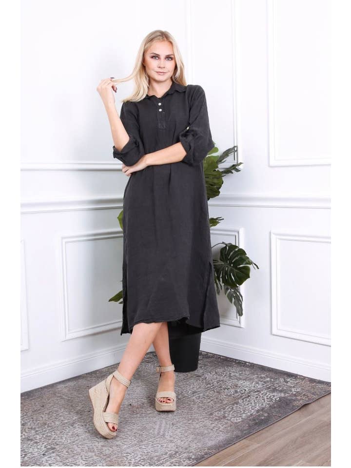 LÉA & LUC - Wholesale Dress - Women's - Long dress in 100% linen REF.2090056