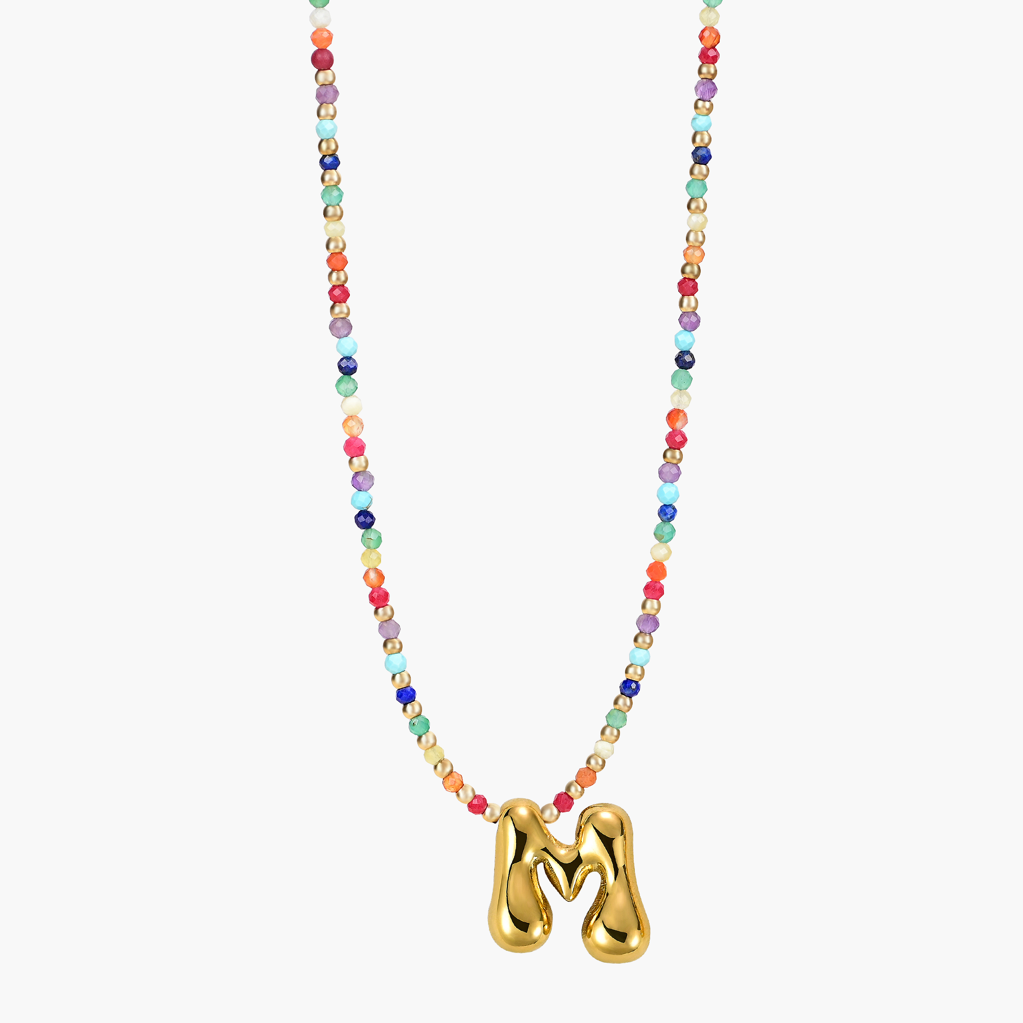 Cape Diablo – wholesale Pendant/charm necklace – Rainbow Bubble Letter Initial Necklace for Valentine's19