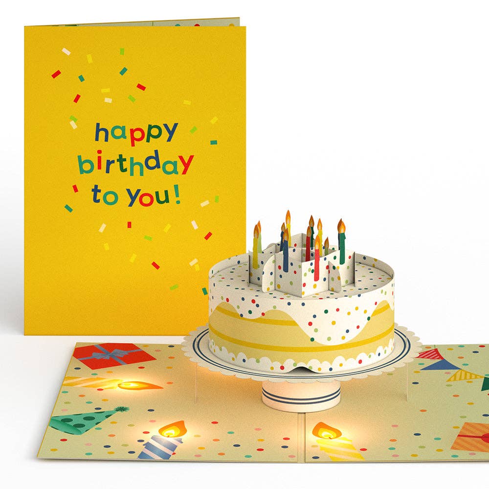 Lovepop Cards - Wholesale Birthday Card - Happy Birthday Confetti Cake Music and Lights Card 5x7"5