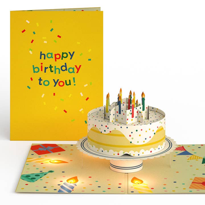 Lovepop Cards - Wholesale Birthday Card - Happy Birthday Confetti Cake Music and Lights Card 5x7"5