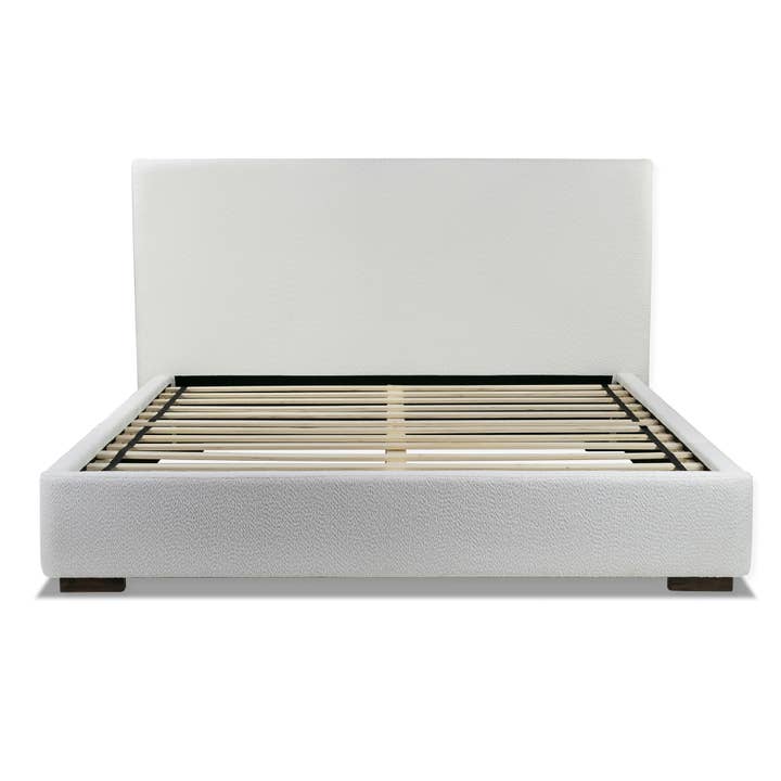 Glamour Home - Wholesale Bed - Bedwyr White Boucle Fabric Upholstered King Bed2