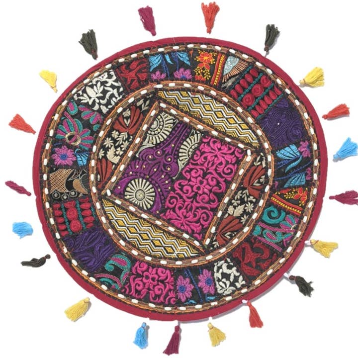 18" Embroidered Cushion for wholesale by Saraswati Imports