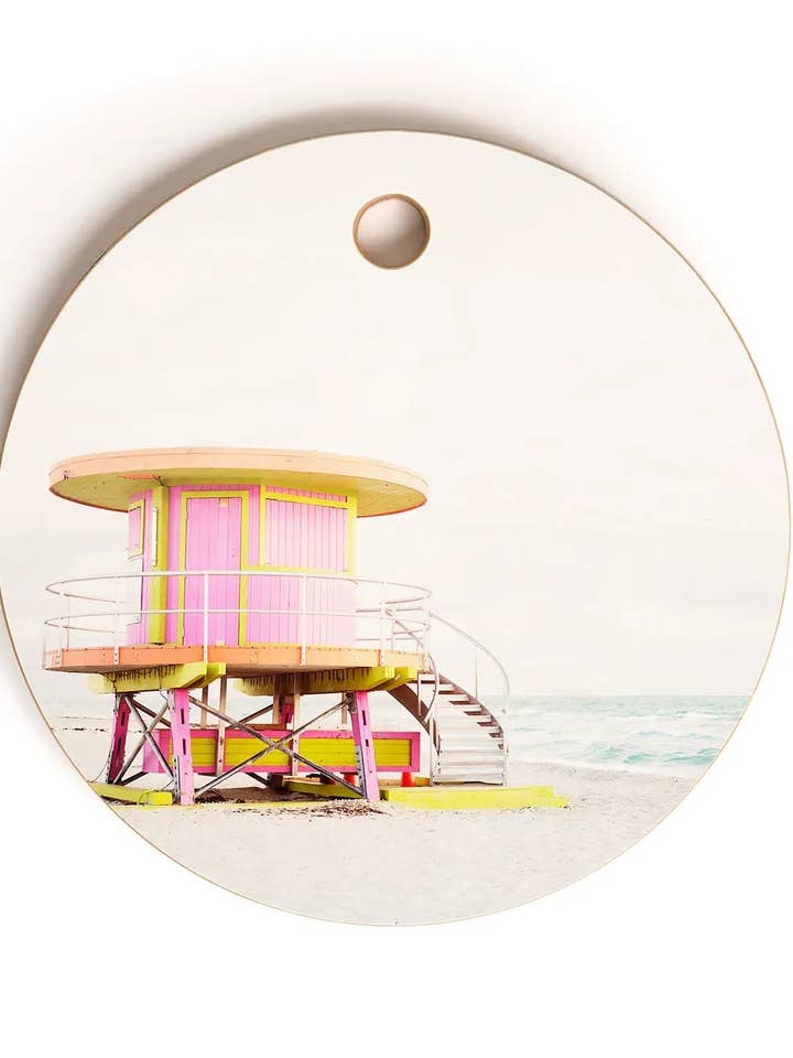 10th Street Pink Miami Cutting Board Round for wholesale by DECO X MIA