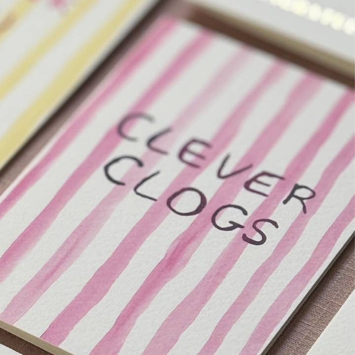 CLEVER CLOGS CARD for wholesale by Dear You Paperie