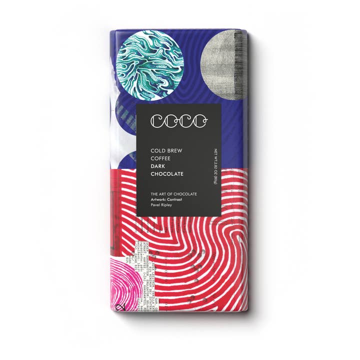 COCO Chocolatier - Wholesale Chocolate Bar - Cold Brew Coffee Dark Chocolate Bar (Pack of 12)
