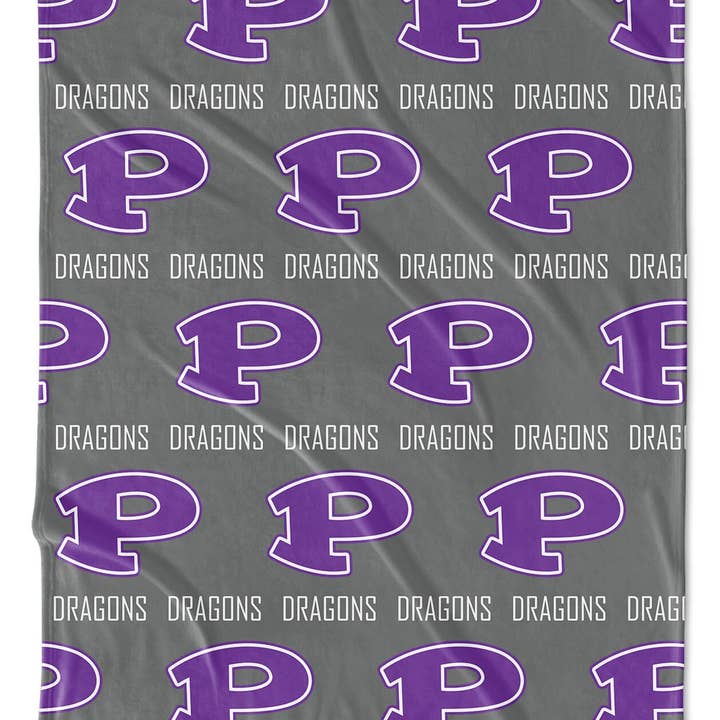 Highway 3 - Wholesale Throw Blanket - Repeating Mascot/Logo Blanket with Custom Text Lines