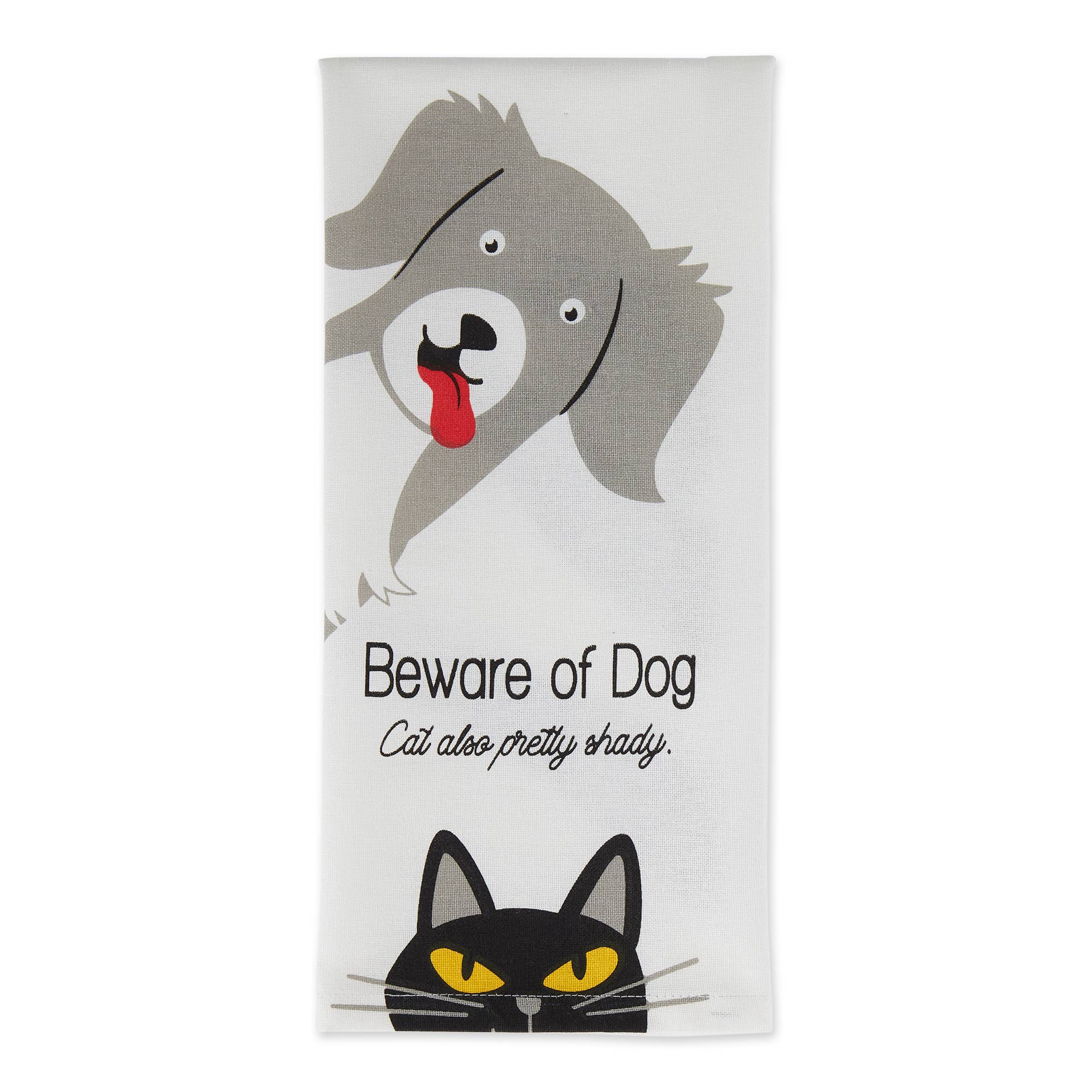Design Imports - Wholesale Tea Towel - Beware Of Dog & Cat Printed Dishtowel3