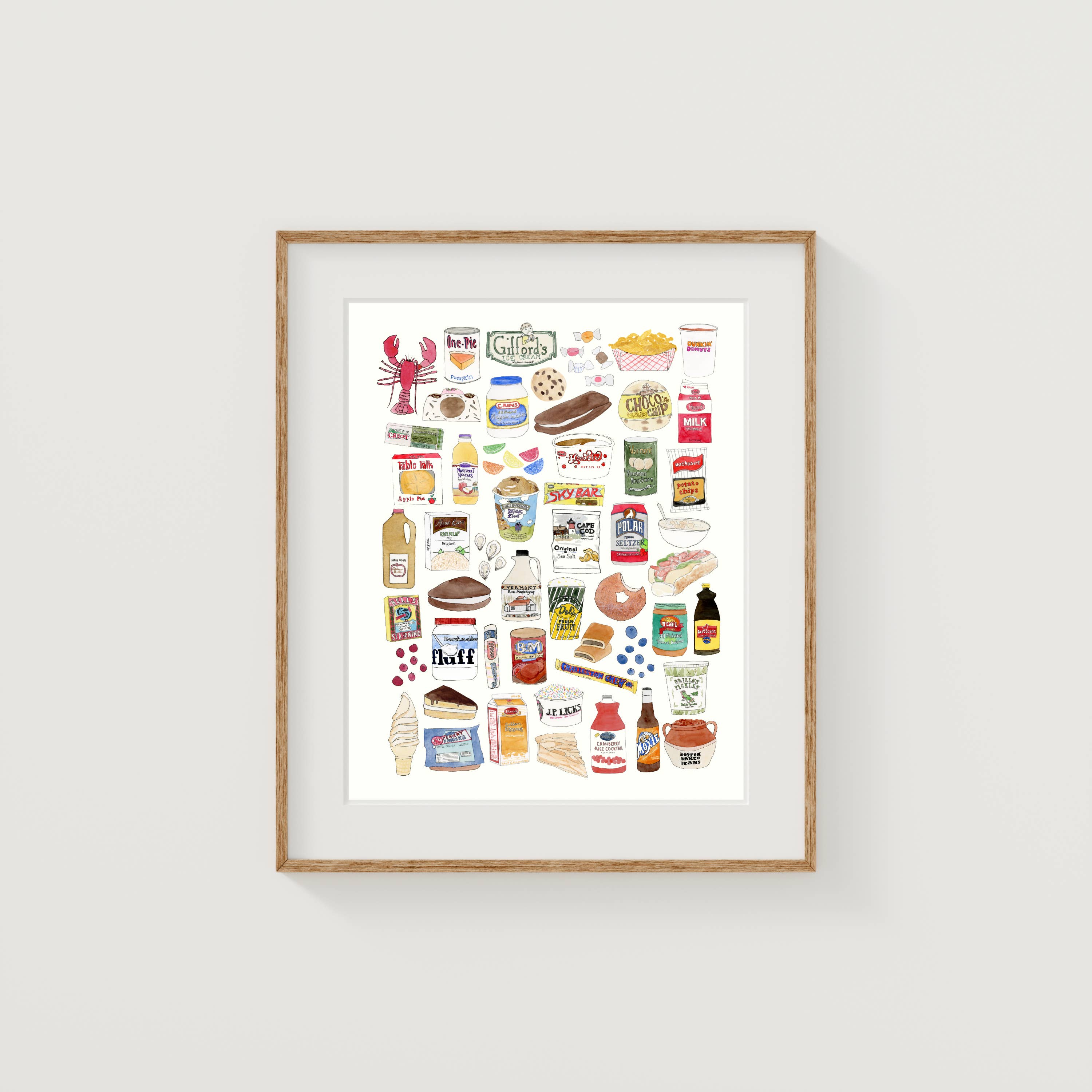 Sarah Wormann Art - Wholesale Art Print - Local New England Foods - Art Print - Fluff & More5