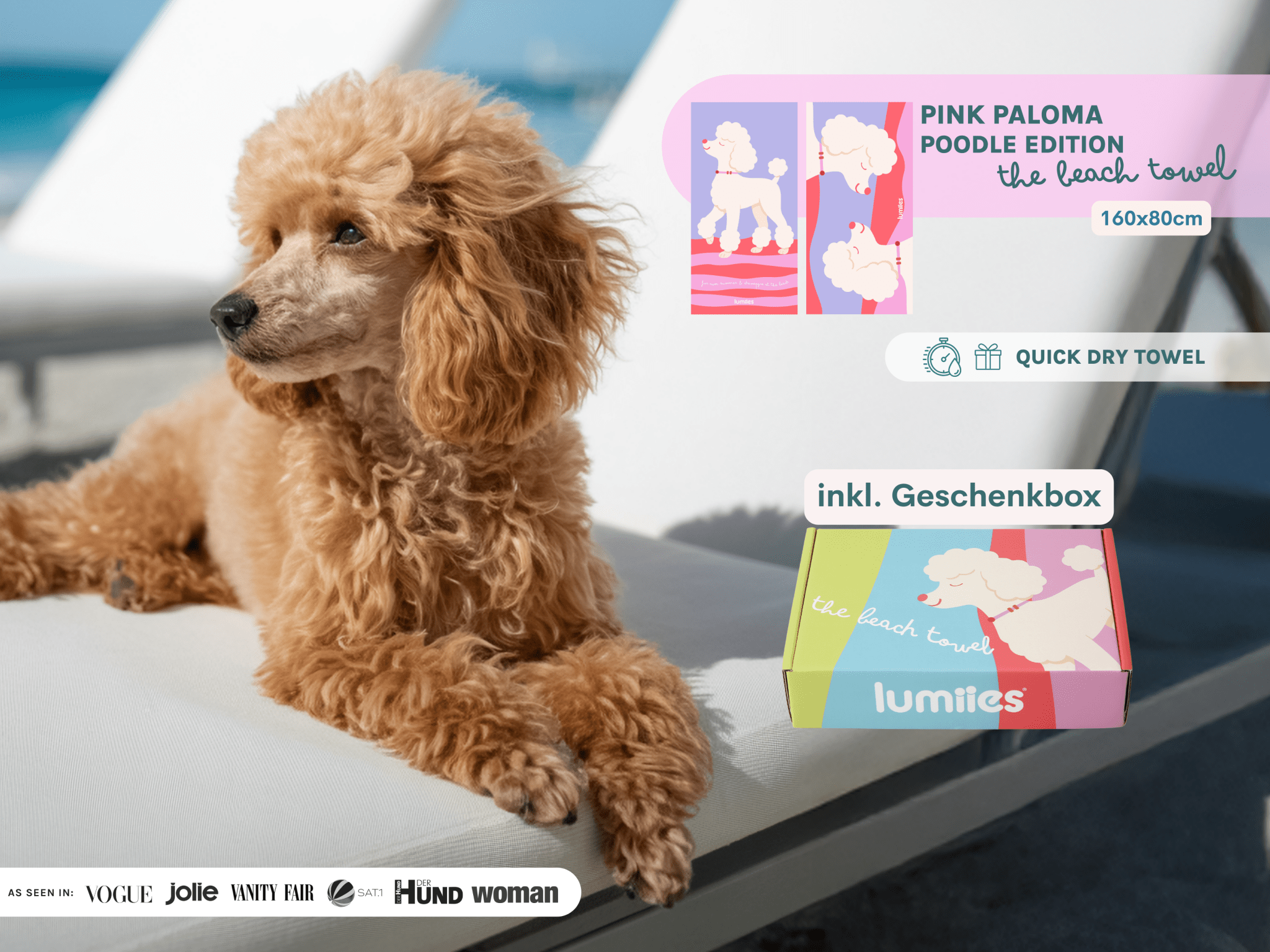 lumiies - high visibility - Wholesale Pet Towel - Dog - Quick-drying microfiber towel (160×80 cm) - Poodle3