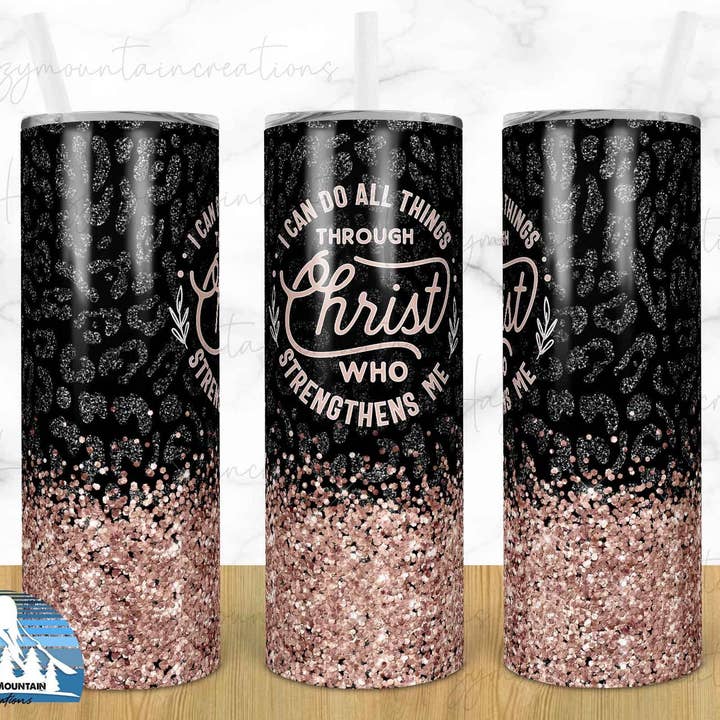 Copo Pink Christ, copo preto e rosa, copo de ouro rosa por atacado de Dm Crafting