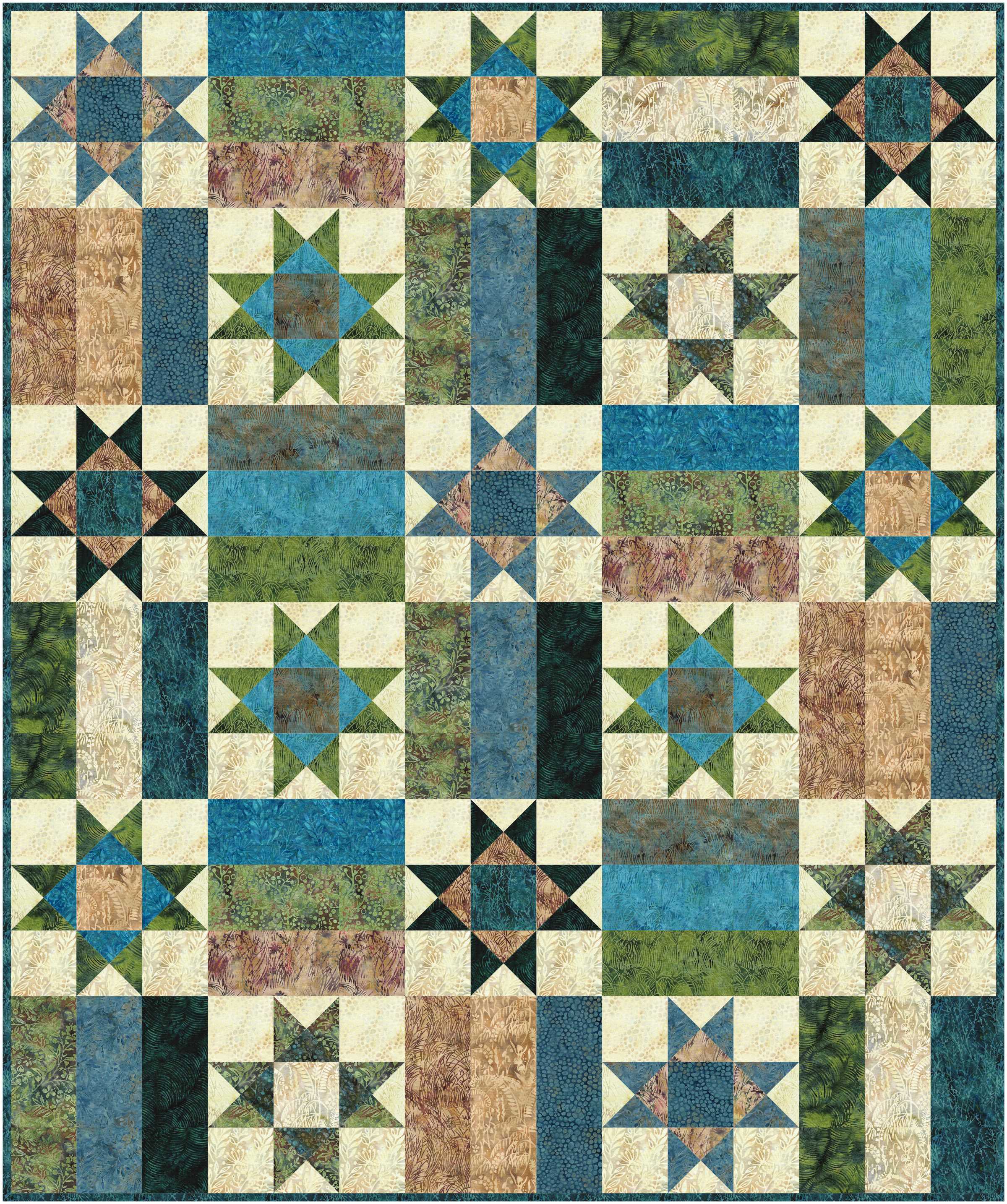 Needle in a Hayes Stack - Wholesale Quilt - Willow Stars2