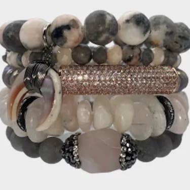 Spring Pink Stack Bracelet for wholesale by HEATHER FORD