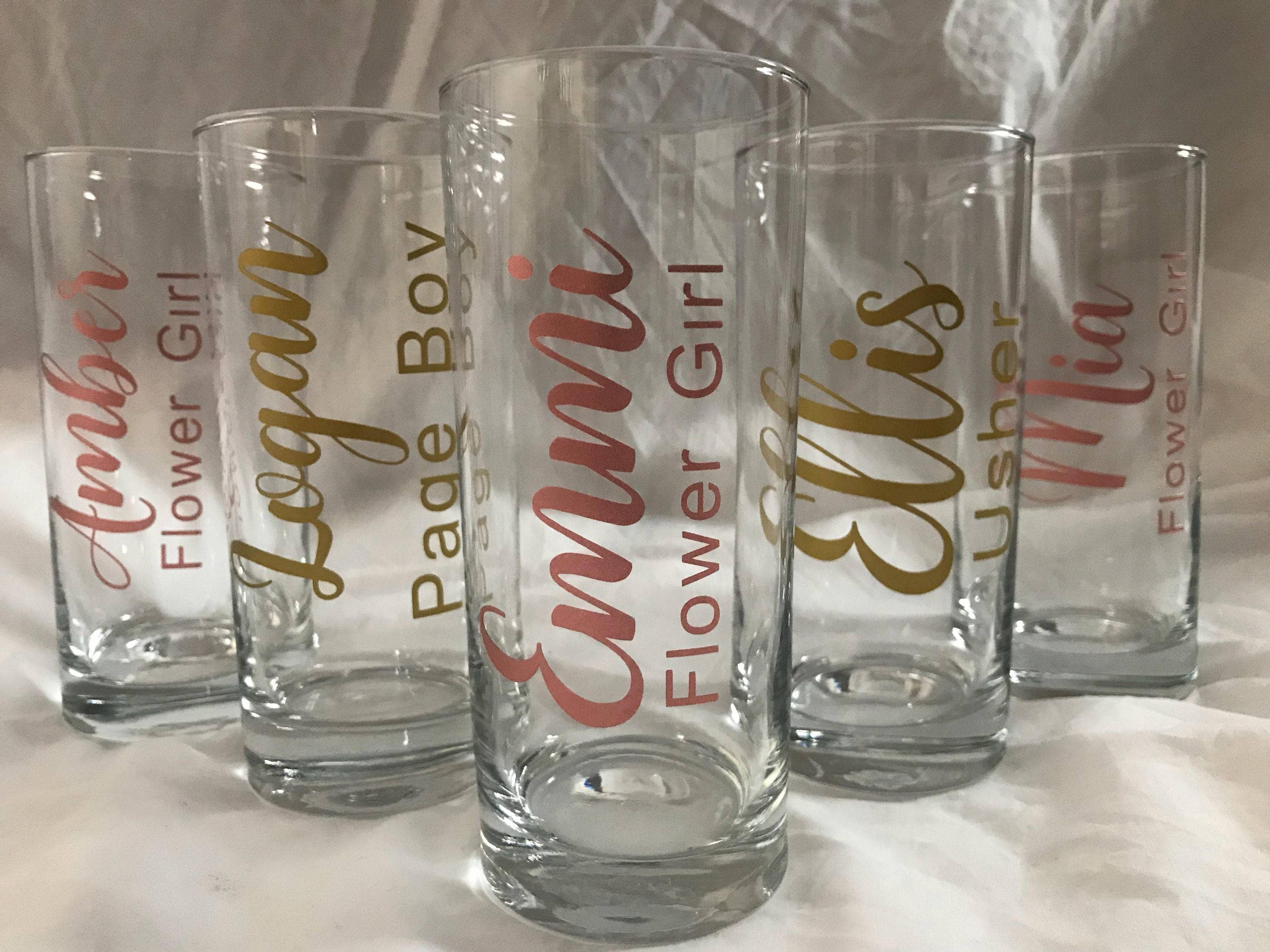 Megan Louise Creations - Wholesale Drinking glass/cup - Bridal tumblers, personalised glasses, rose gold tumblers , wedding party gifts