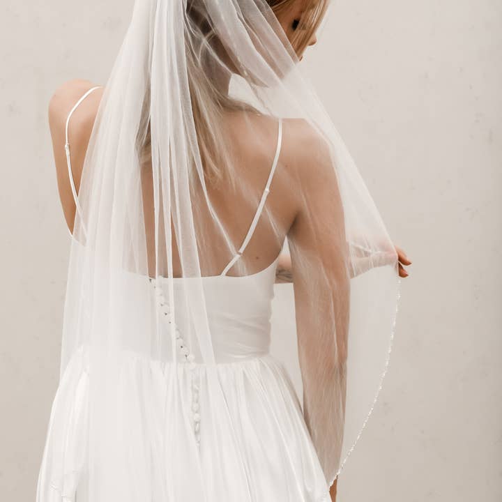 Heirloom Bridal Company - Wholesale Veil - Women's - Beaded Edge Veil V011
