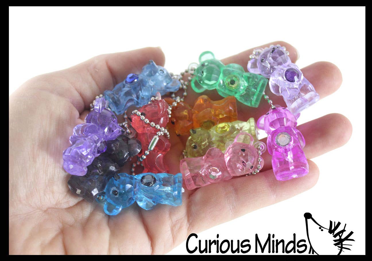 Curious Minds Toys – Engroshandel Nøglering - Børn – 1 søde Birthstone Bear Figurer Med Clip Nøgle - Mini Legetøj3