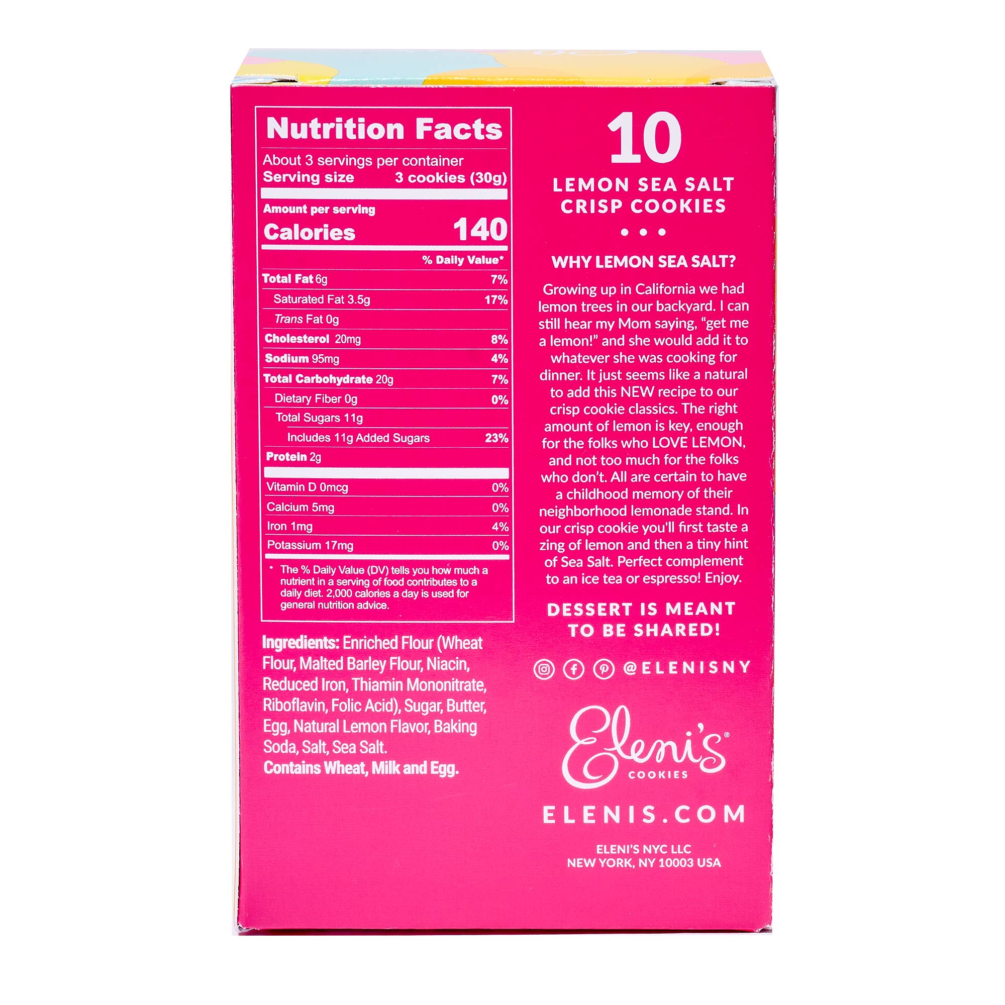 Eleni's Cookies - Wholesale Cookie - Lemon Sea Salt Crisp Cookie Rectangle Box4