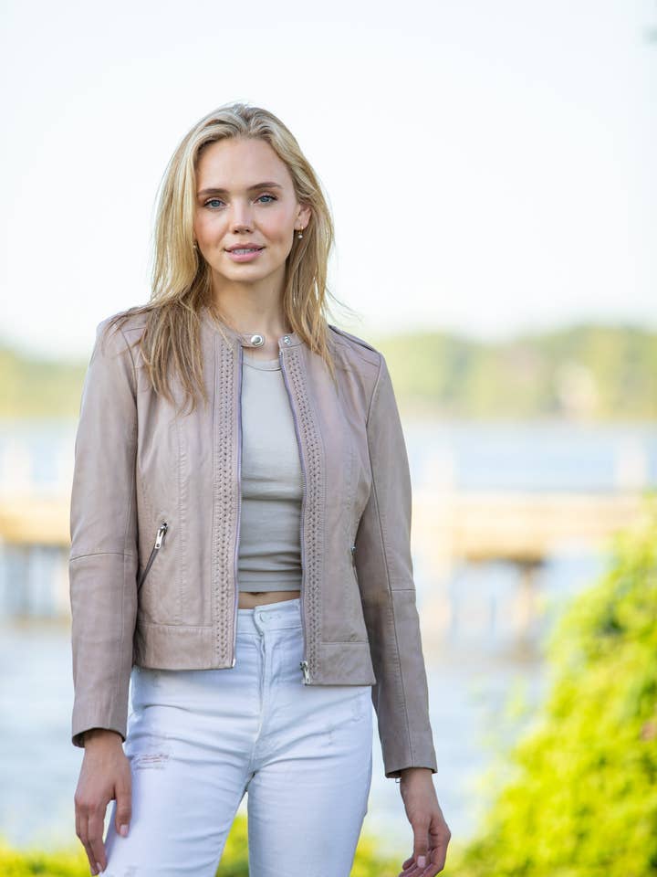 Classic Zip Front Jacket With Briaded Detail for wholesale by 11Uptown