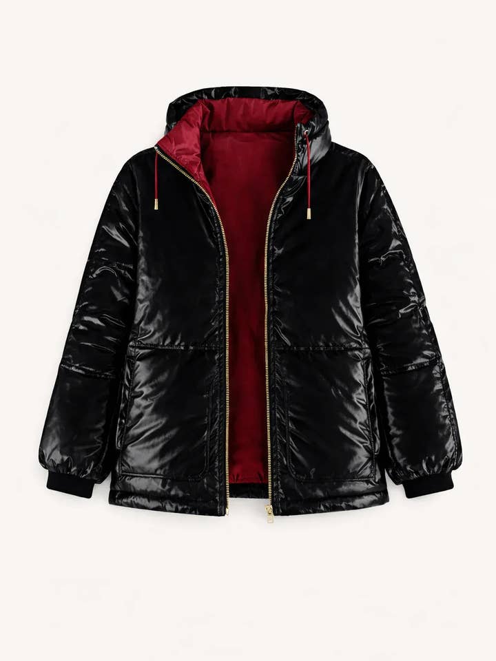 Dame Uldpuffjakke - Sort - Naturlig, Ikke-giftig & Isoleret med 100% Uld for engroshandel hos Mellow