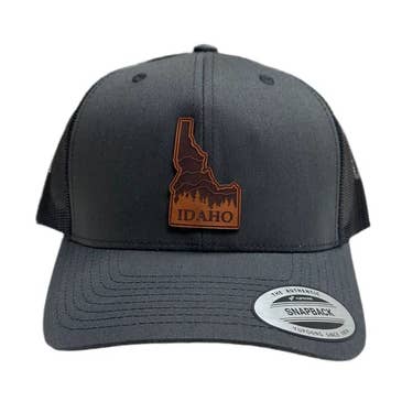 Idaho Mountain and Trees Adjustable Snapback Hat for wholesale by Ladybug Press