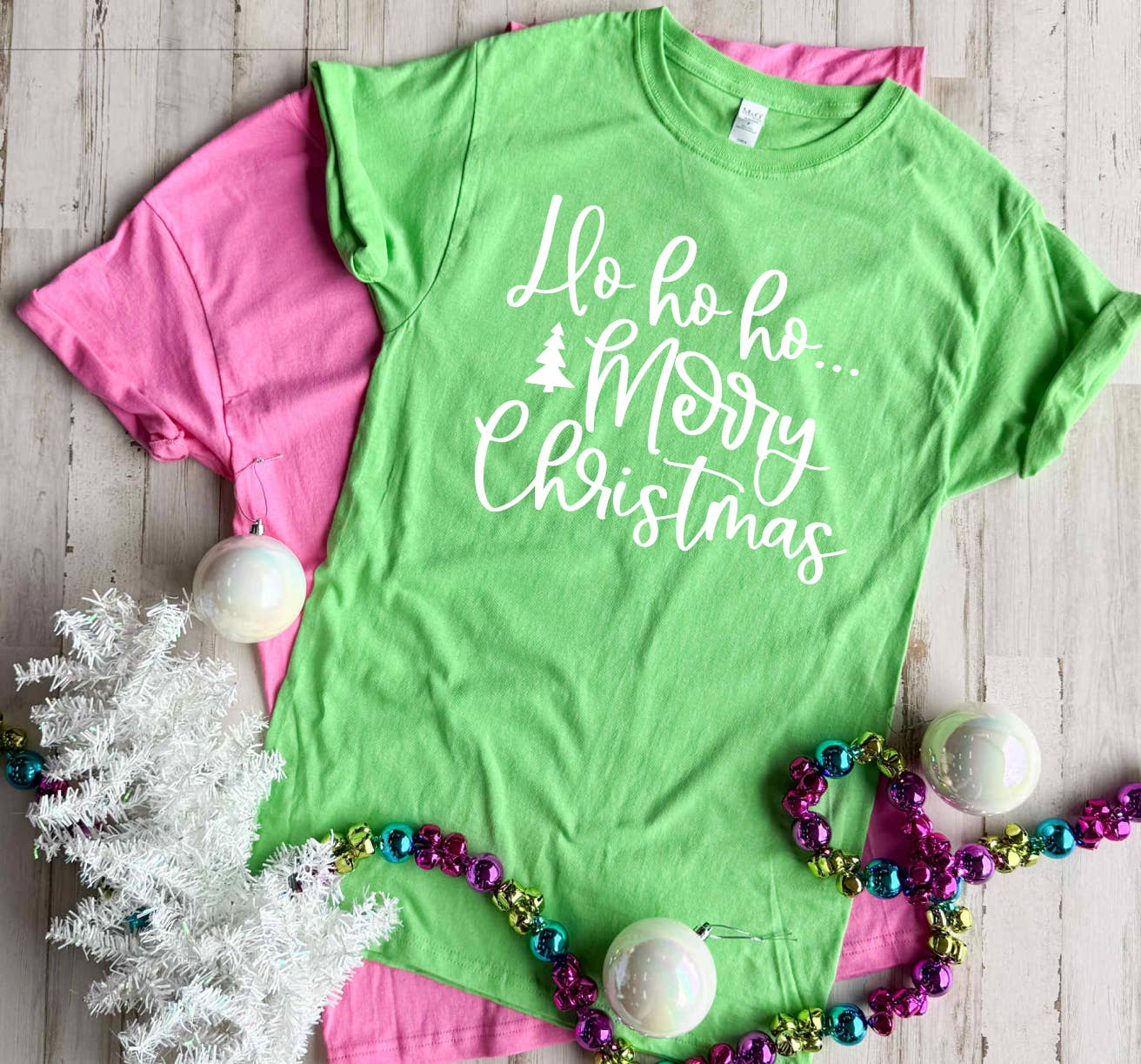 Alabama Threads - Wholesale Screen Printed T-Shirt - Women's - Ho Ho Ho Merry Christmas Tee