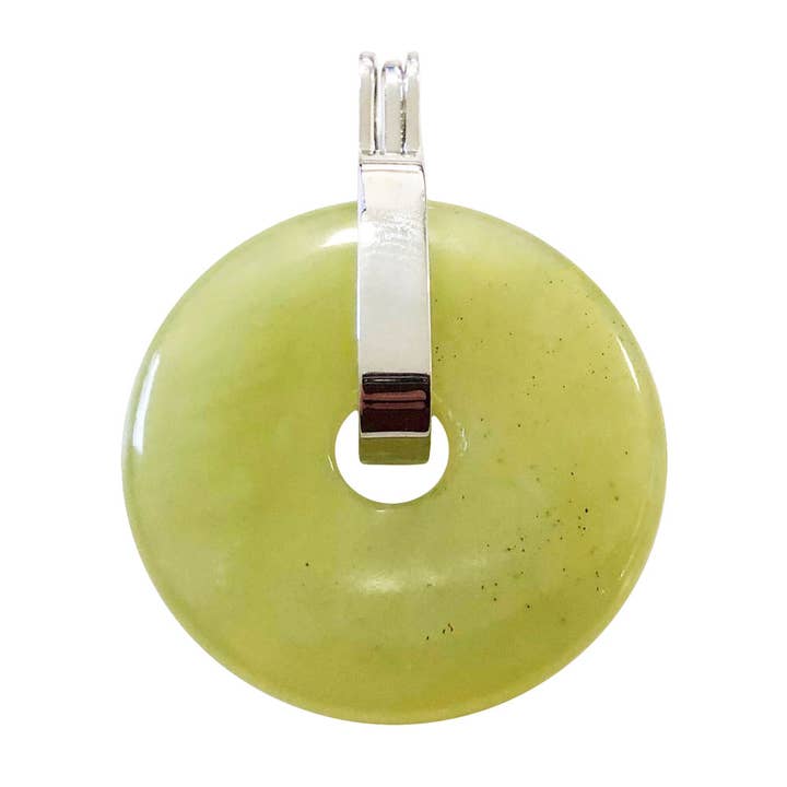France Mineraux - Vendita all'ingrosso Ciondolo/pendente - Ciondolo in giada verde - PI cinese o ciambella 30 mm