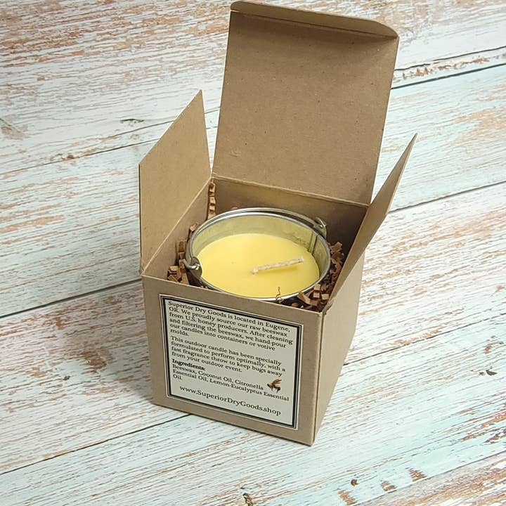 Superior Dry Goods - Wholesale Outdoor Candle - Citronella Mosquito Bucket Candle | Beeswax/Lemon Eucalyptus5