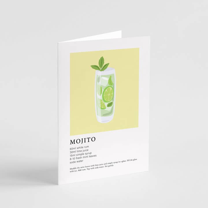 Popsy Press - Wholesale Everyday Greeting Card - Mojito Cocktail Greeting Card - Birthday Thank You Card1