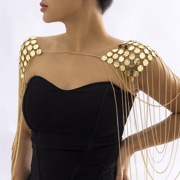 Kæder Hul Ensfarvet Med Kvaster Skulder Halskæde Kropskæde Tilbehør for engroshandel hos MoodGold