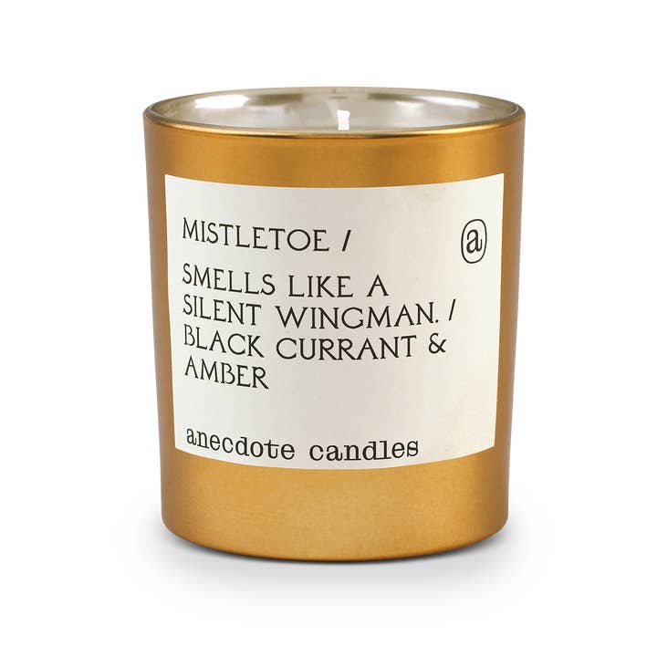 Anecdote Candles - Wholesale Jar/Filled Candle - Mistletoe (Black Currant & Amber) Gold Tumbler Candle1