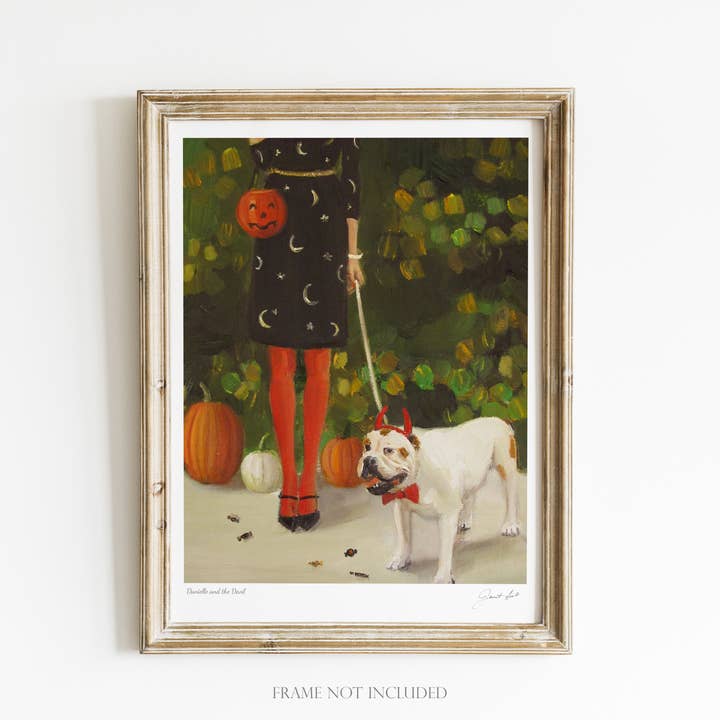 Danielle And The Devil Art Print - 8.5" X 11" for wholesale by JANET HILL STUDIO