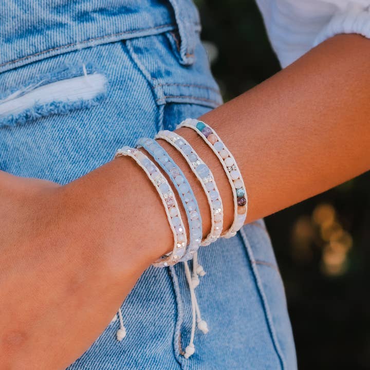 Lotus and Luna - Wholesale Beaded Bracelet - Moon Over Mexico Moonbeam Single Bracelet