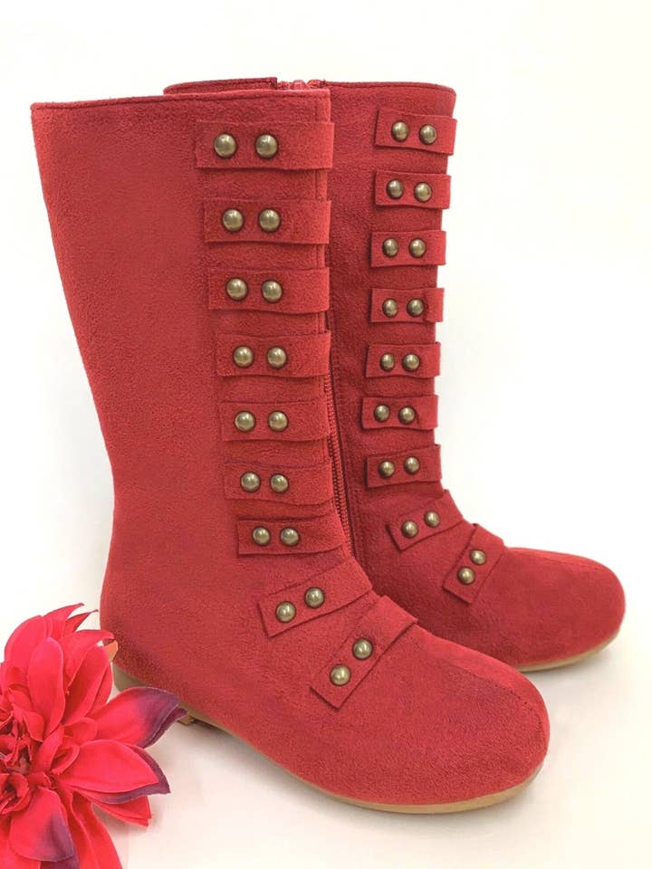 Røde støvler i militær stil af Liv og Mia for engroshandel hos Mia Belle Girls • Wholesale