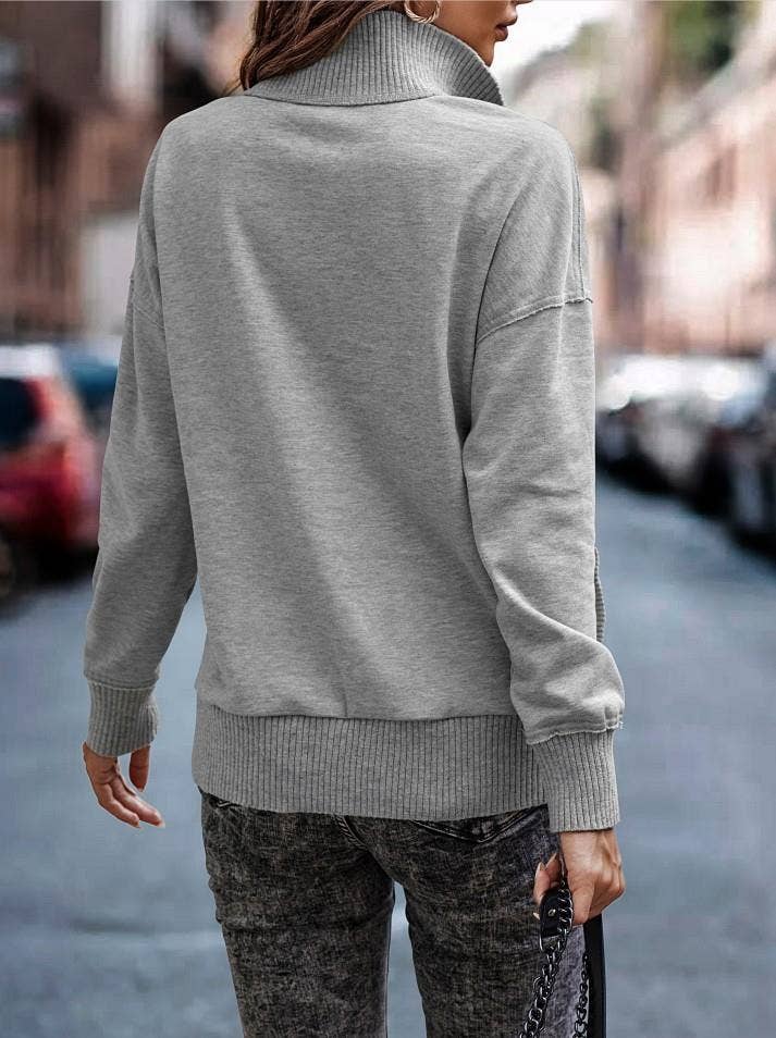 eLook - Wholesale Sweatshirt - Women's - SZ1-SW9112 Exposed Seam Henley Snap Sweatshirt7