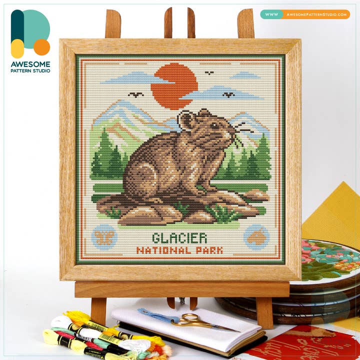 Glacier National Park CS3126-1, Counted Cross Stitch Kit for wholesale by Awesome Pattern Studio